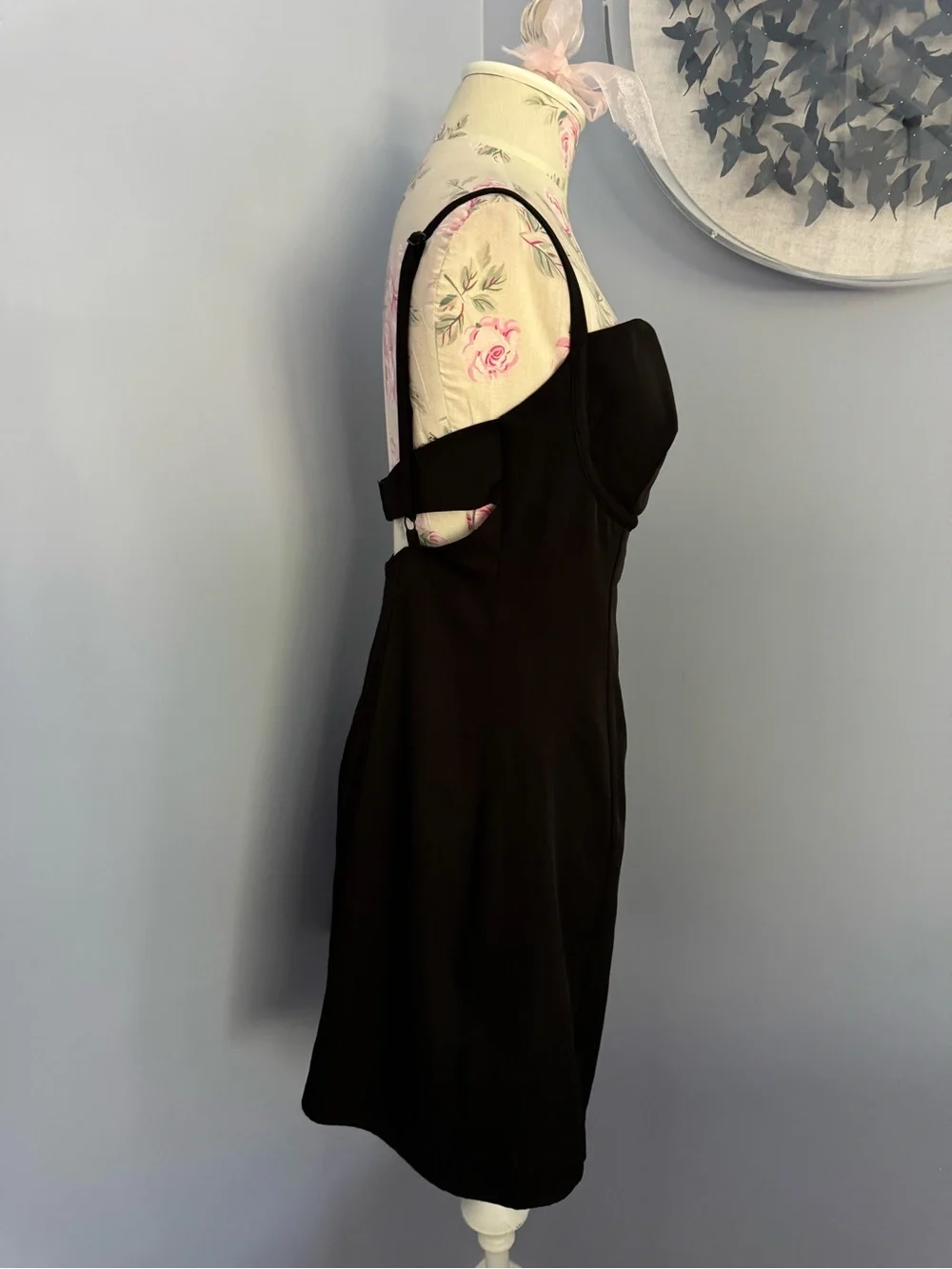 Princess Polly Black Brianna Sweetheart Neckline Minidress with Front Slit